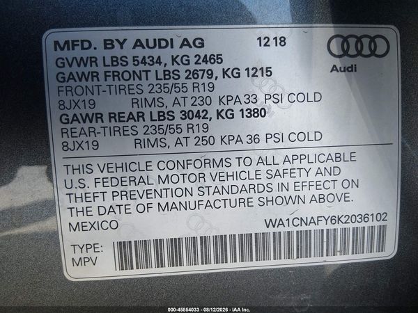 2019 AUDI Q5 45 PREMIUM