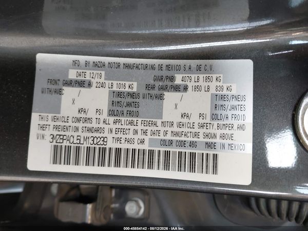 2020 MAZDA MAZDA3 SELECT PACKAGE