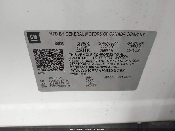 2019 CHEVROLET EQUINOX LT — I9