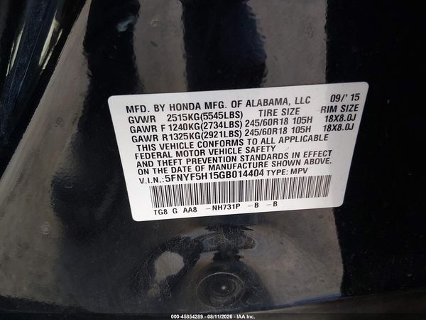 2016 HONDA PILOT LX