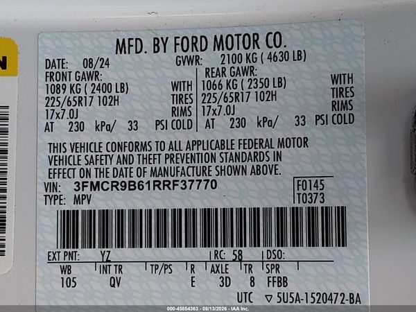 2024 FORD BRONCO SPORT BIG BEND — I9