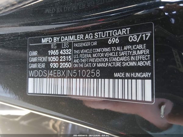2018 MERCEDES-BENZ CLA 250 CLA250