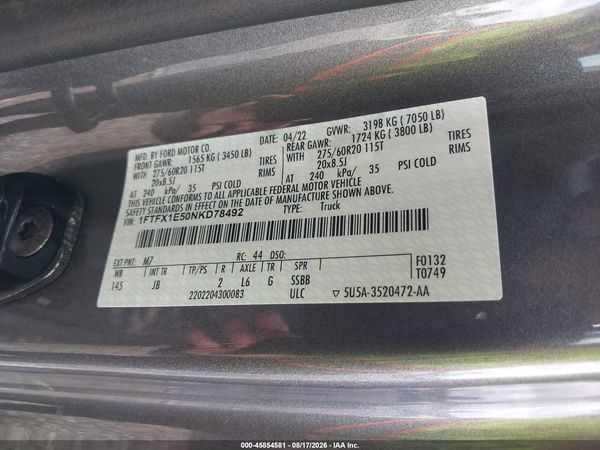 2022 FORD F-150 XL