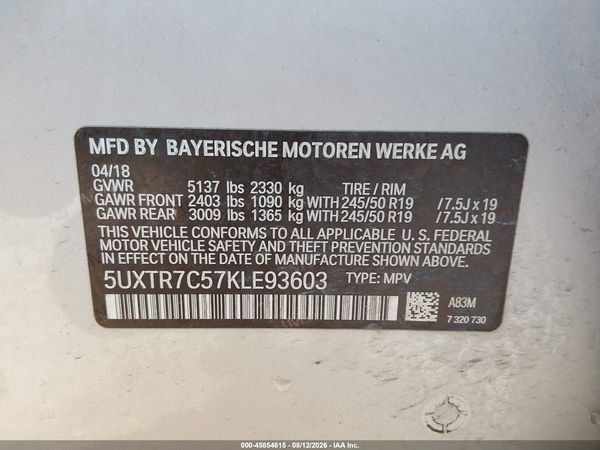 2019 BMW X3 SDRIVE30I