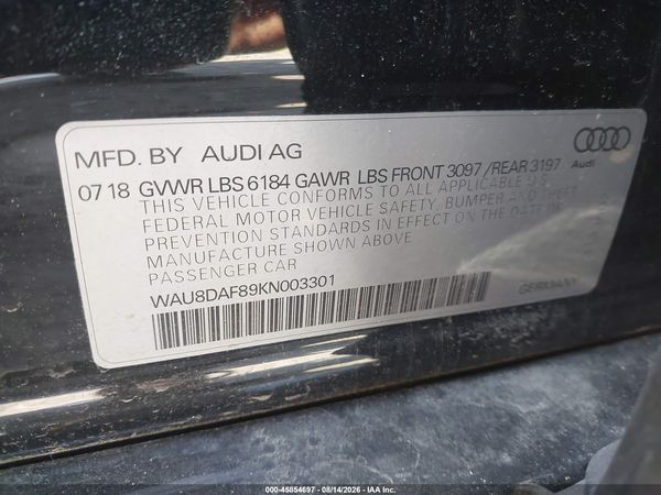 2019 AUDI A8 L 55
