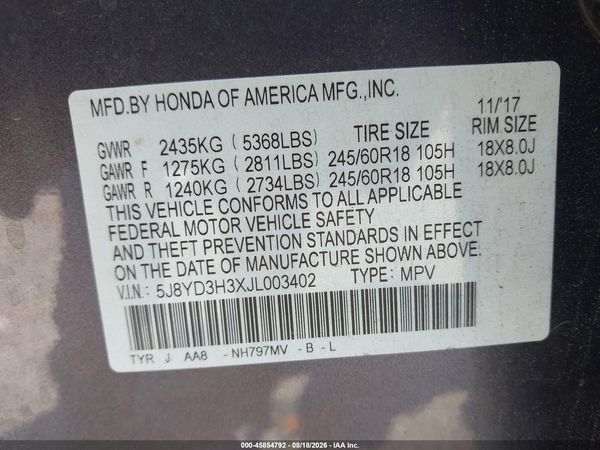 2018 ACURA MDX Standard