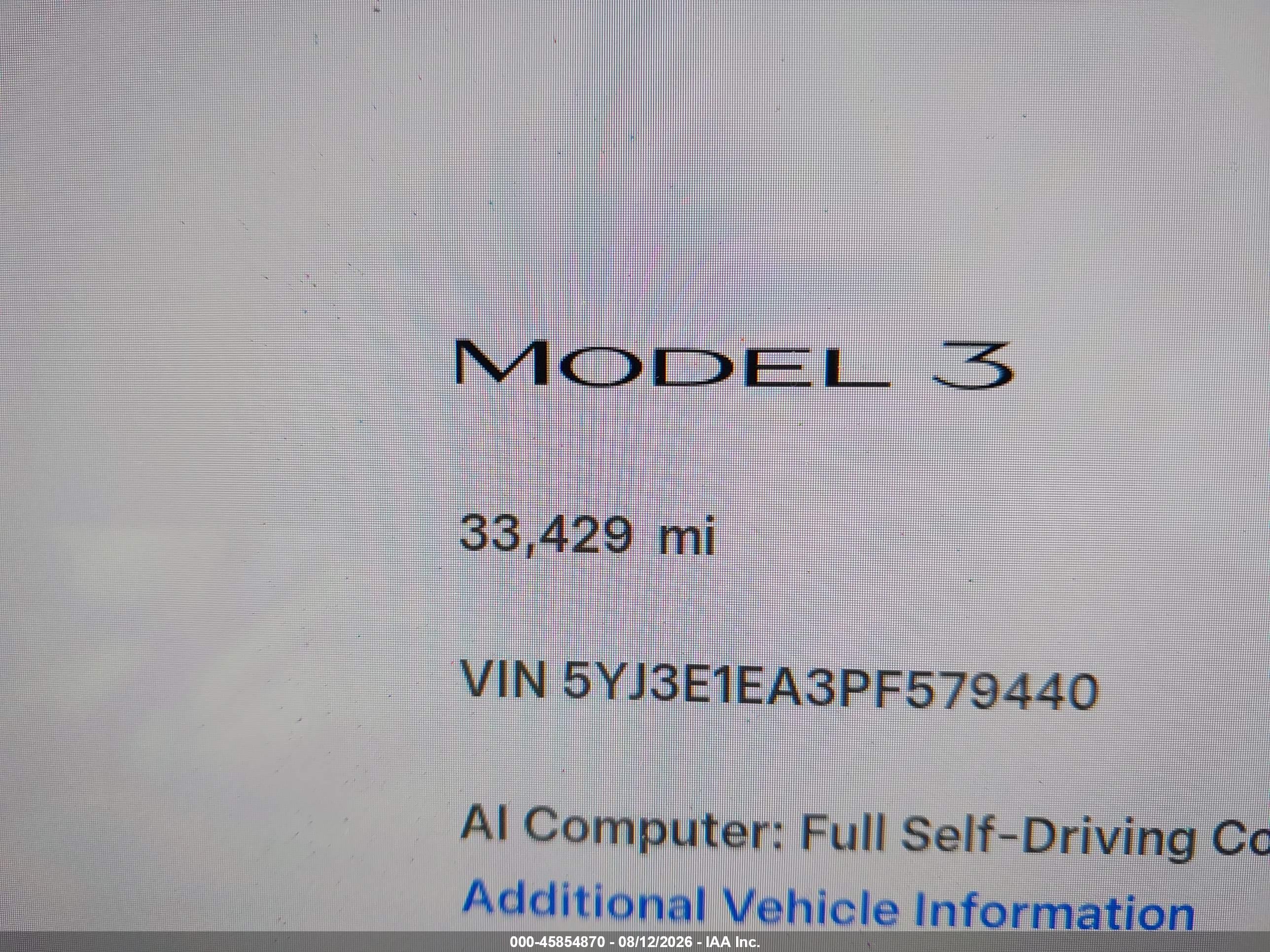 2023 TESLA MODEL 3 REAR-WHEEL DRIVE