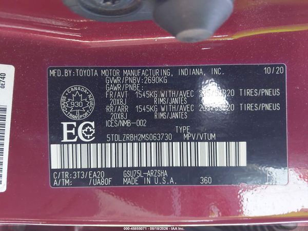 2021 TOYOTA HIGHLANDER XSE