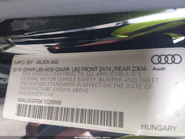 2019 AUDI A3 45 PREMIUM