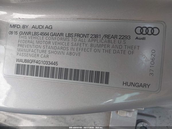 2016 AUDI A3 2.0T PREMIUM — I9