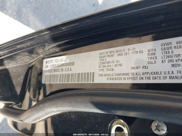 2021 RAM 1500 CLASSIC WARLOCK  4X4 6'4 BOX