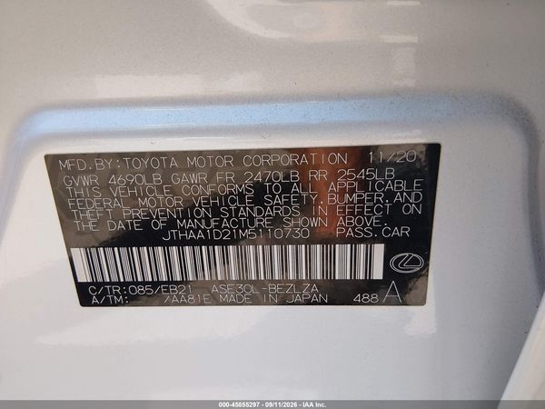 2021 LEXUS IS 300 300 Base