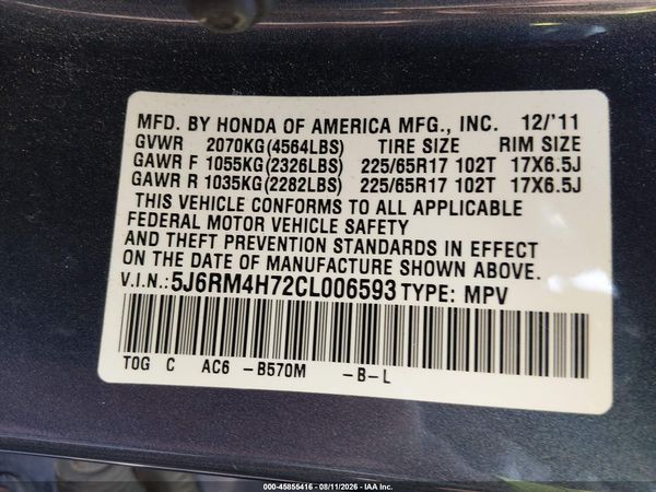 2012 HONDA CR-V EX-L