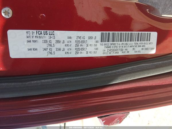 2016 DODGE GRAND CARAVAN SE — I9