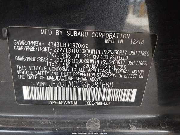 2019 SUBARU CROSSTREK PREMIUM