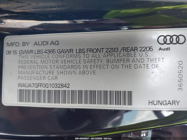 2016 AUDI A3 1.8T PREMIUM