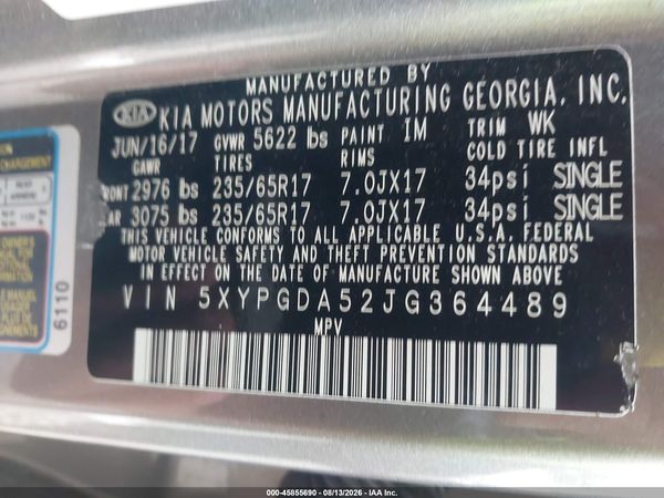 2018 KIA SORENTO 3.3L LX