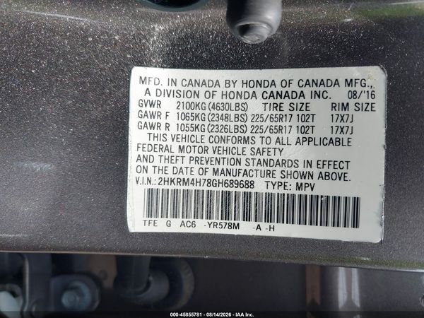 2016 HONDA CR-V EX-L