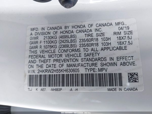 2019 HONDA CR-V EX