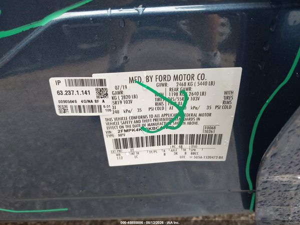 2019 FORD EDGE TITANIUM — I9