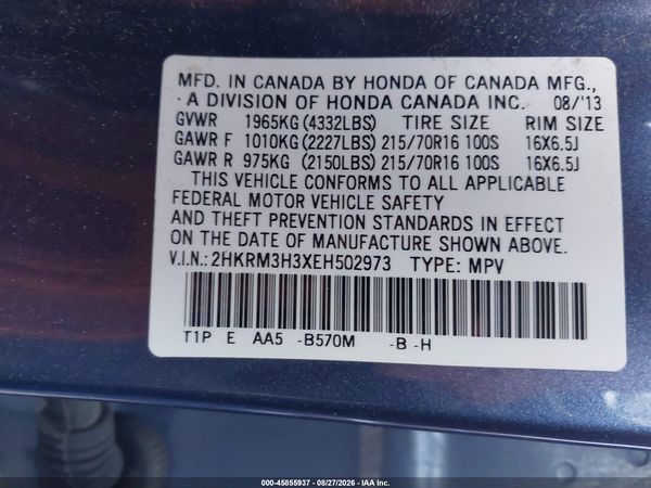 2014 HONDA CR-V LX — I9