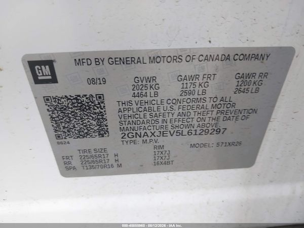 2020 CHEVROLET EQUINOX FWD 2FL — I9
