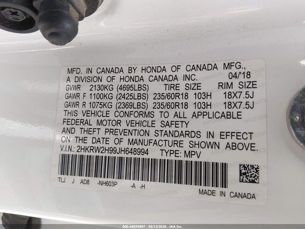 2018 HONDA CR-V TOURING