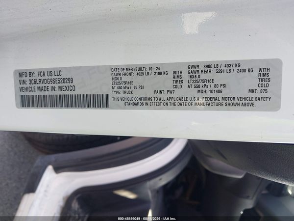 2025 RAM PROMASTER 2500