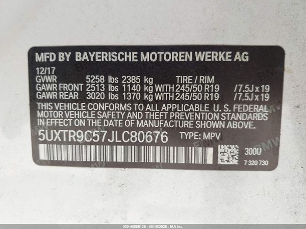 2018 BMW X3 XDRIVE30I
