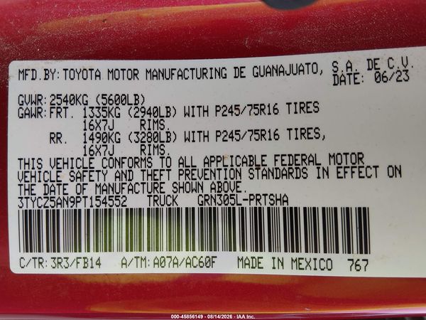 2023 TOYOTA TACOMA SR V6