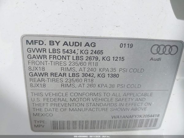 2019 AUDI Q5 PREMIUM
