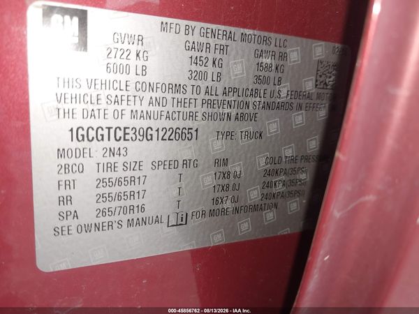 2016 CHEVROLET COLORADO 4WD LT — I152