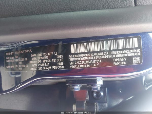 2018 JEEP RENEGADE LATITUDE FWD