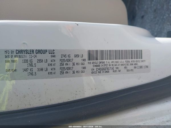 2015 DODGE GRAND CARAVAN SE — I9