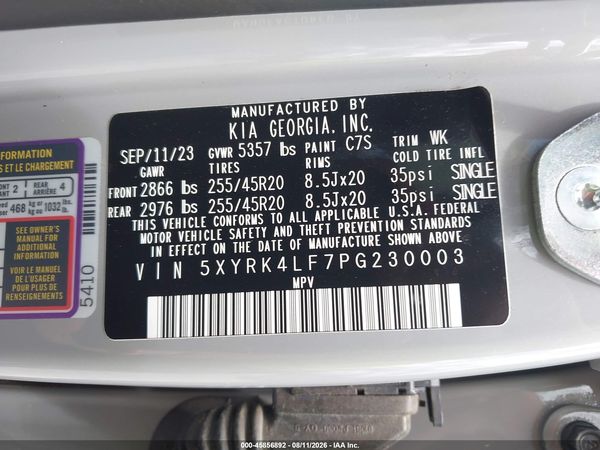2023 KIA SORENTO SX