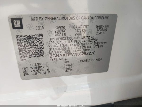 2019 CHEVROLET EQUINOX LT — I9