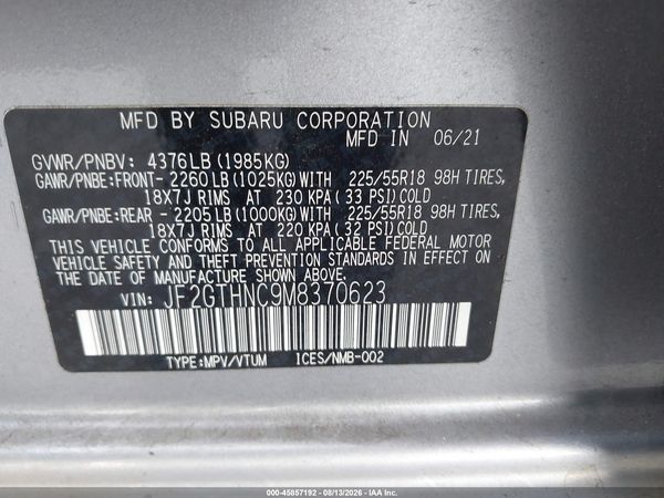 2021 SUBARU CROSSTREK LIMITED