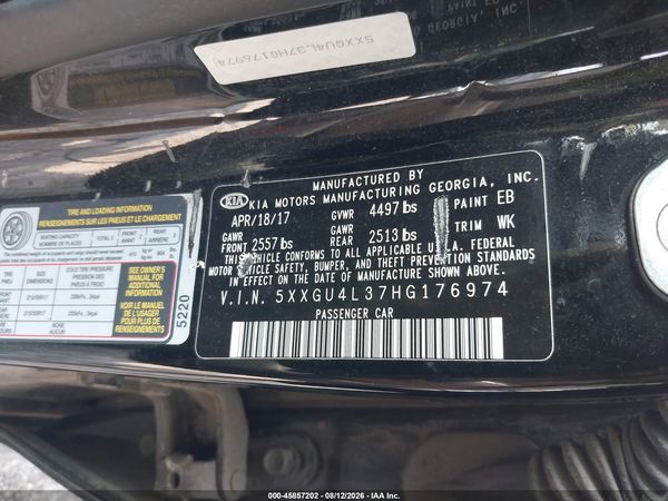 2017 KIA OPTIMA EX