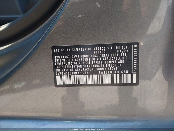 2024 VOLKSWAGEN JETTA 1.5T S — I9
