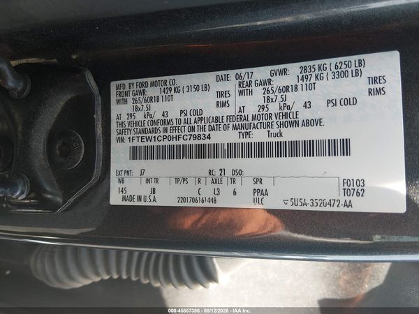 2017 FORD F-150 XLT