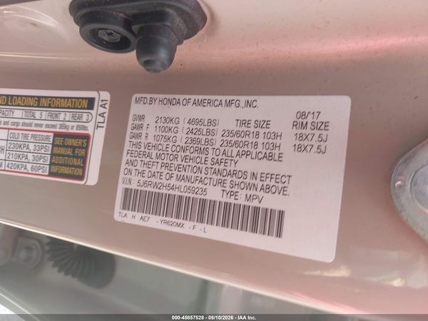 2017 HONDA CR-V EX