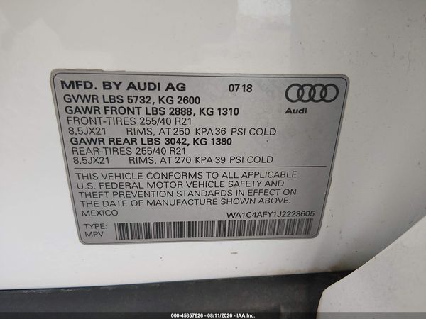 2018 AUDI SQ5 3.0T PREMIUM PLUS