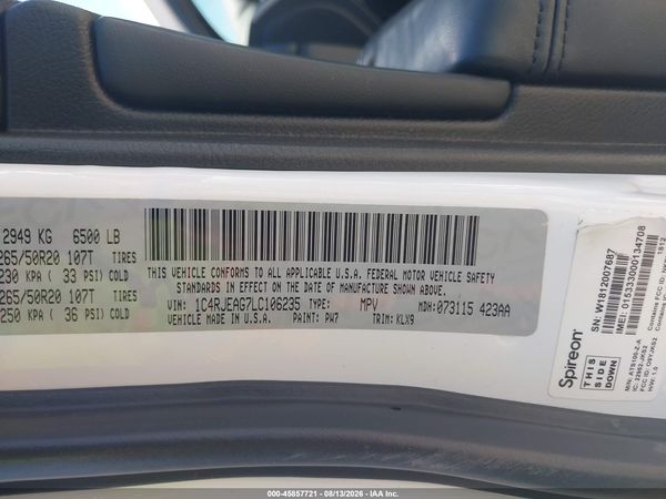 2020 JEEP GRAND CHEROKEE ALTITUDE 4X2