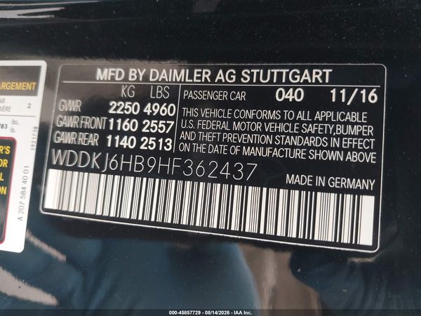 2017 MERCEDES-BENZ E 400 4MATIC