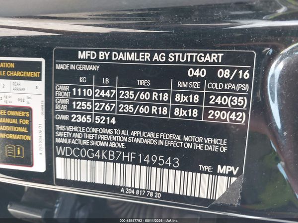 2017 MERCEDES-BENZ GLC 300 4MATIC