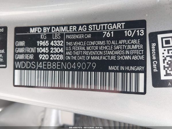 2014 MERCEDES-BENZ CLA 250 CLA250