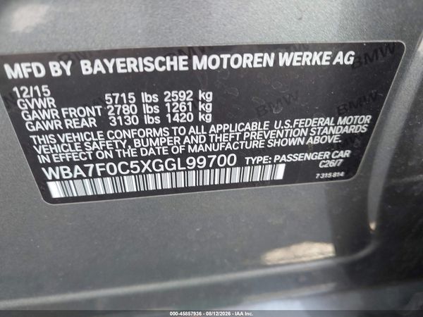 2016 BMW 750I
