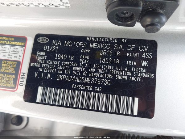 2021 KIA RIO S