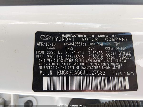 2018 HYUNDAI KONA LIMITED