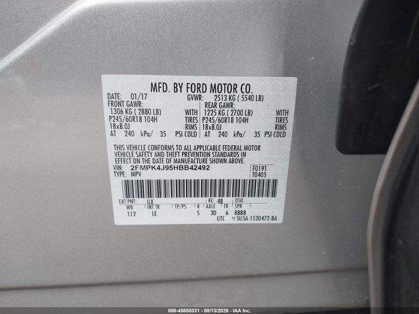 2017 FORD EDGE SEL